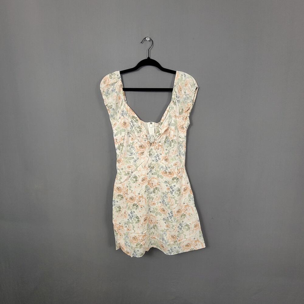 Abercrombie Floral Cottagecore Coquette Puff Sleeve Mini Dress Spring